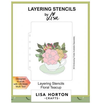 Lisa Horton Crafts Layering Stencils - Floral Teacup